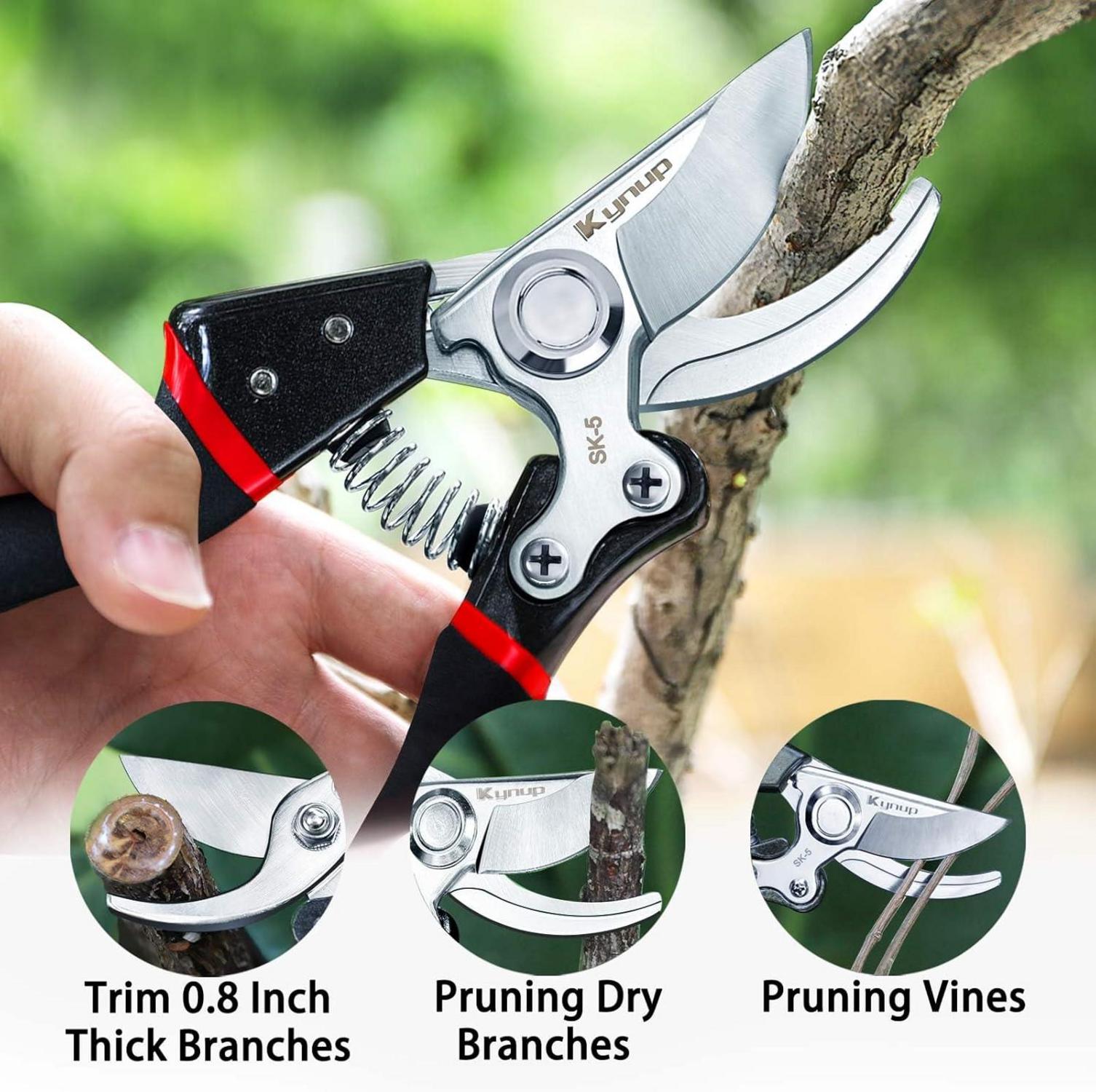 Gartenschere Set 2er-Pack, Profi Bypass Heckenschere, SK-5-Stahl, ergonomisch