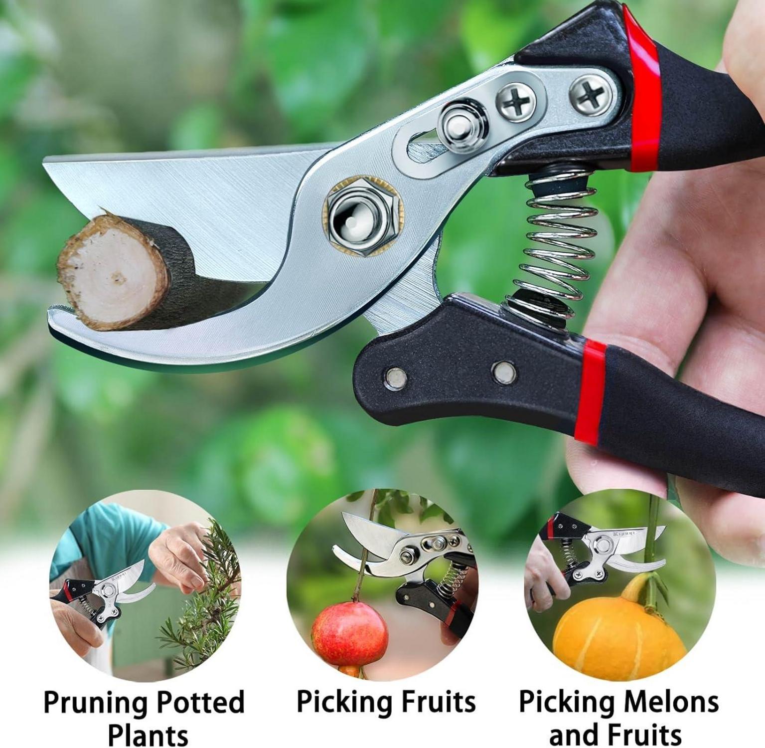 2er-Pack professionelle Gartenschere SK-5-Stahl Gartenwerkzeug schwarz