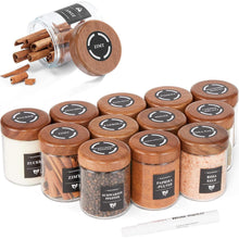Glas Gewürzgläser Set 12er 120ml Bambusdeckel Streuer