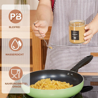 Glas Gewürzgläser Set 12er 120ml Bambusdeckel Streuer