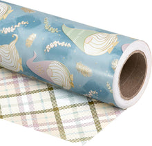 Wendbares Weihnachtsgeschenkpapier Mini-Rolle Metallic-Folienglanz