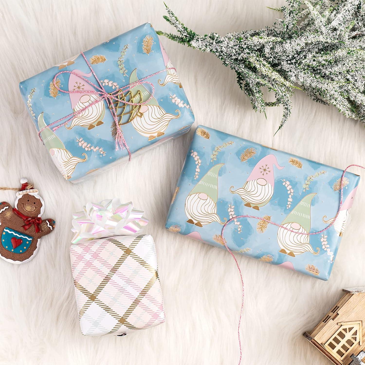 Wendbares Weihnachtsgeschenkpapier Mini-Rolle 43,2 cm x 10 m Blau-lila