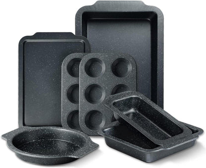 Granit Antihaft Backformen Set 7-teilig Backbleche Backofen Backset