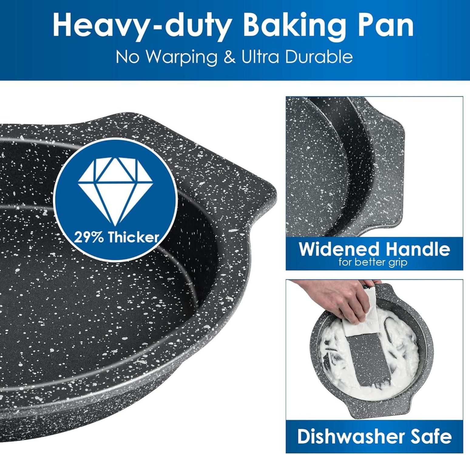 Granit Antihaft Backformen Set 7-teilig für Backofen Backen Brot Laib