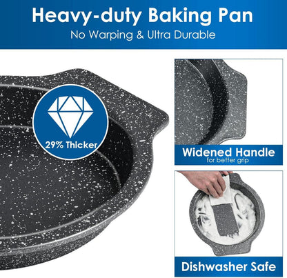 Granit Antihaft Backformen Set 7-teilig für Backofen Backen Brot Laib