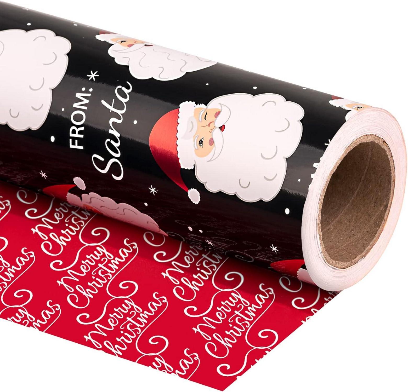 Wendbares Weihnachtsgeschenkpapier Mini-Rolle 43,2 cm x 10 m Schwarz