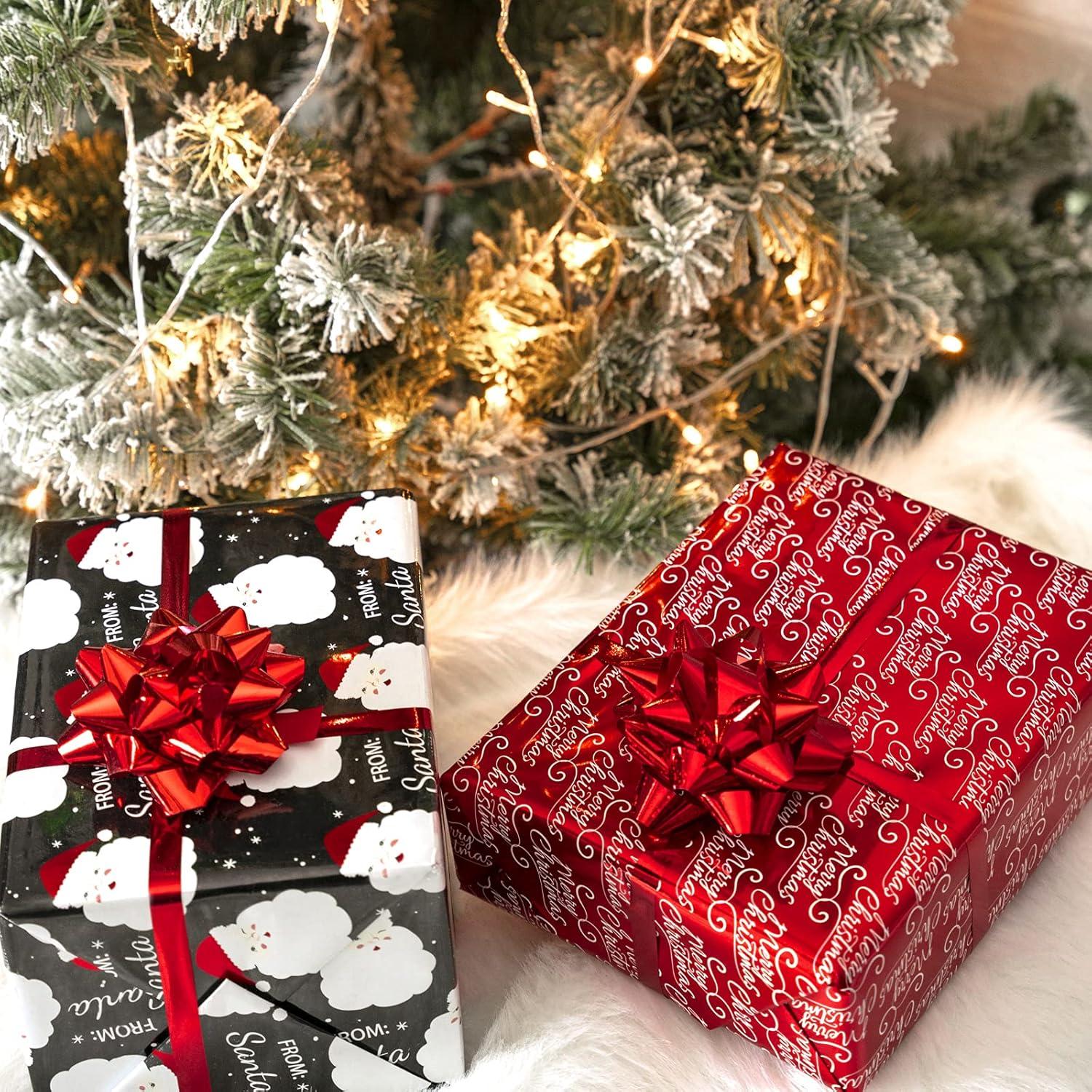 Wendbares Weihnachtsgeschenkpapier Mini-Rolle 43,2 cm x 10 m Schwarz