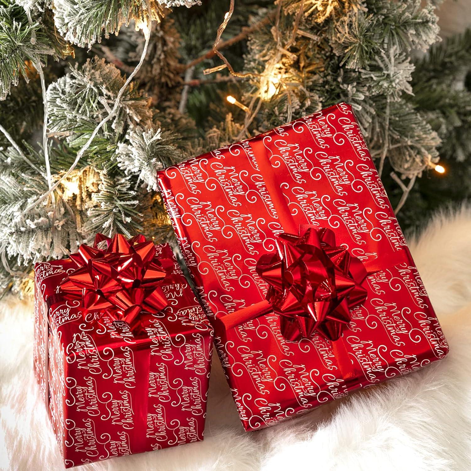 Wendbares Geschenkpapier Weihnachten Mini-Rolle 43,2 cm x 10 m Schwarzer Weihnachtsmann