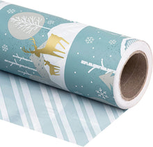 RUSPEPA Weihnachts-Geschenkpapier Mini-Rolle Rentier-Streifen-Design
