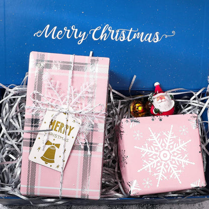 Weihnachts-Geschenkpapierrolle 3-Rollen 43,2x305m rosa Metallic-Folie