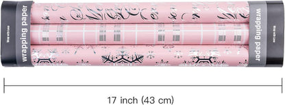 Rosa Weihnachtsgeschenkpapierrolle 3 Rollen 43,2 cm x 305 m Merry Christmas