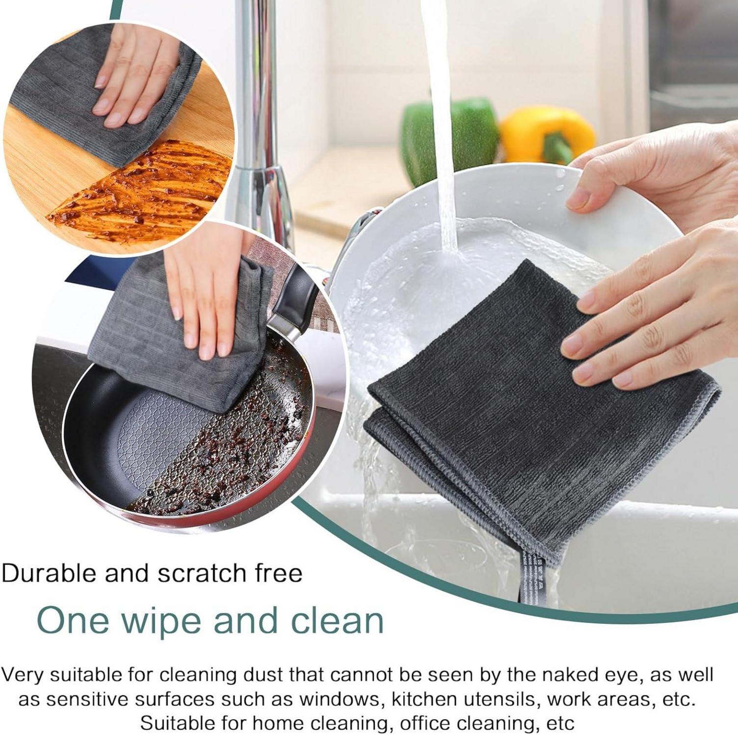 Mikrofasertücher Grau Spüllappen Küchenlappen super saugfähig 30x30cm 6er Pack