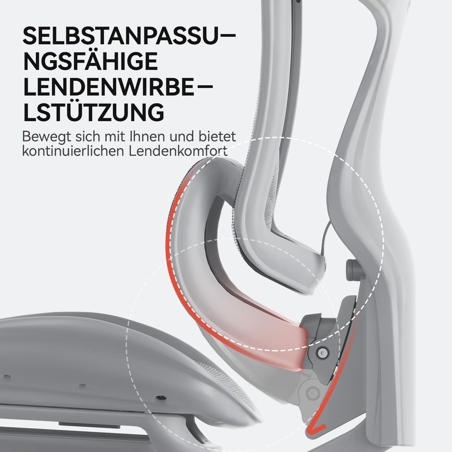 SIHOO Doro C300 Ergonomischer Bürostuhl mit 3D-Armlehnen, Lordosenstütze, verstellbarer Rückenlehne