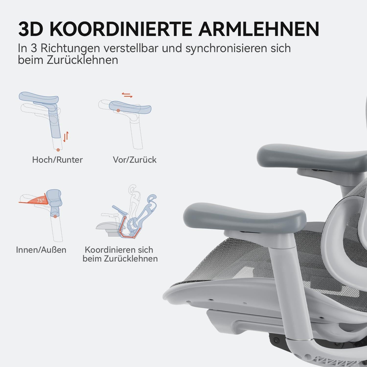 SIHOO Doro C300 Ergonomischer Bürostuhl 3D-Armlehnen