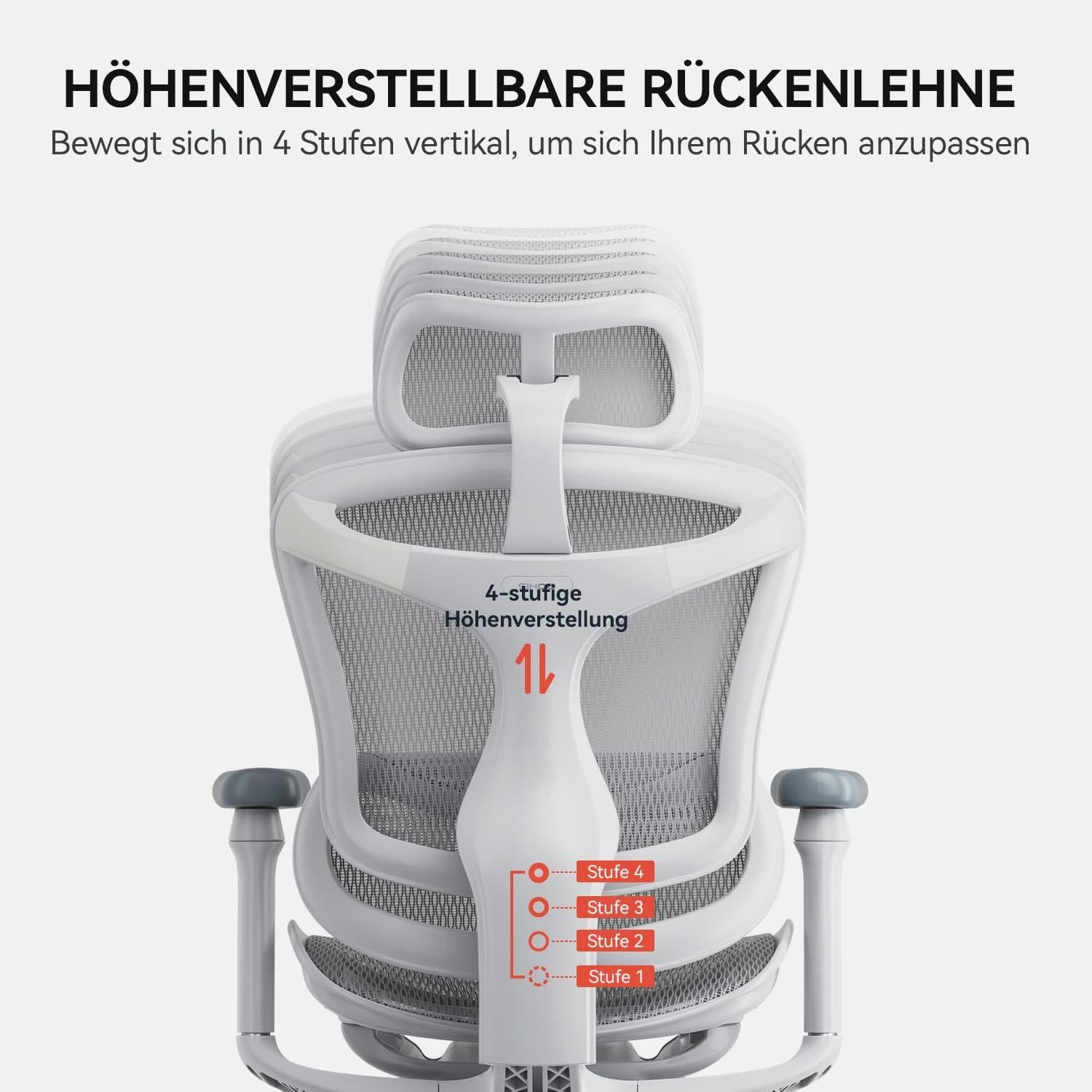 SIHOO Doro C300 Ergonomischer Bürostuhl mit 3D-Armlehnen, Lordosenstütze, verstellbarer Rückenlehne