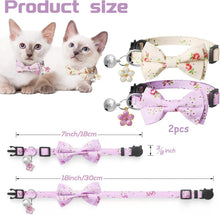 2er Set Personalisierte Katzenhalsbänder Weiß Lila Fliege