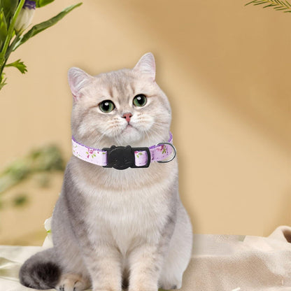 2er Set Personalisierte Katzenhalsbänder Mädchen Fliege Glocke weiß lila