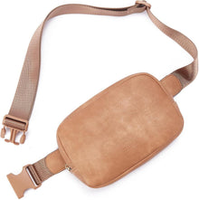 Telena Damen Bauchtasche PU Leder Crossbody Bag Brusttasche Hellbraun