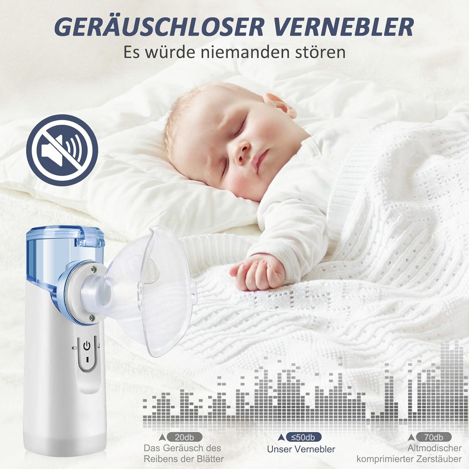Inhaliergerät Vernebler Kinder Erwachsene Mundstück Masken Blau