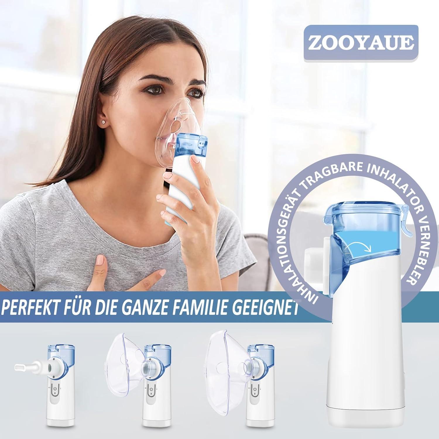 Tragbarer Inhalator Vernebler Set USB Kinder Erwachsene Masken Hq Mesh Blau