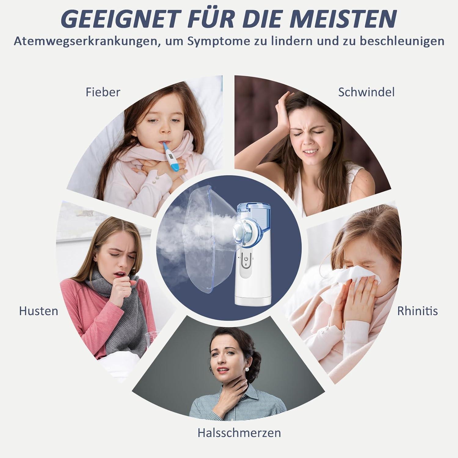 Inhaliergerät Vernebler für Erwachsene Kinder Tragbar USB