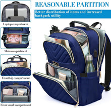 Kuosdaz Damen Rucksack 15.6 Zoll USB Laptop Daypack 30L Blau