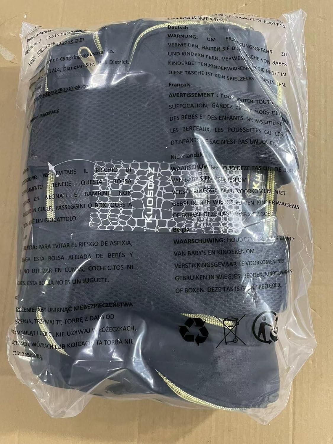 Kuosdaz Rucksack Damen USB Ladeanschluss Laptop 15.6 Zoll Blau 30L