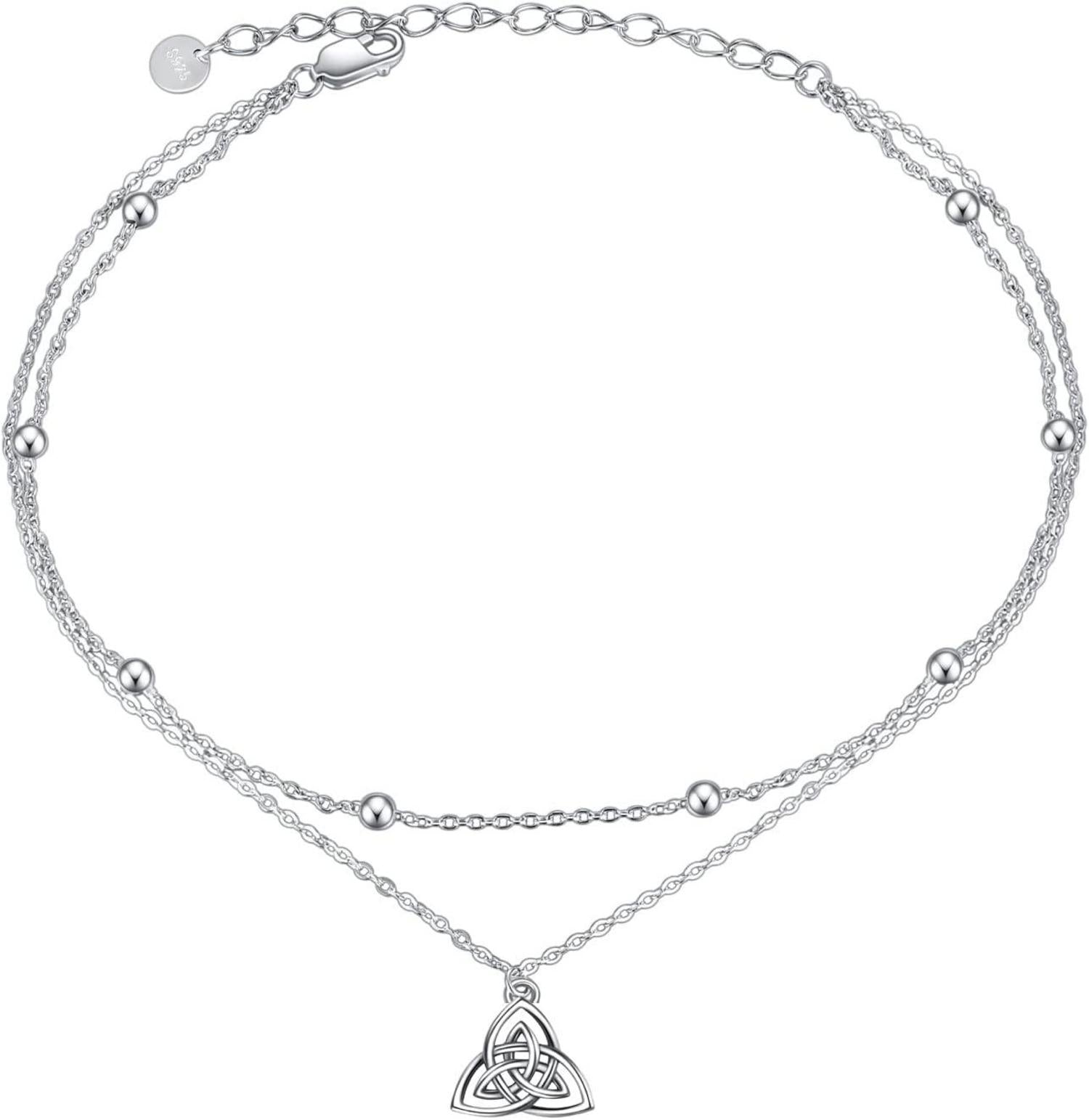 Sterling Silber Fußkettchen mit Gänseblümchen/Böses