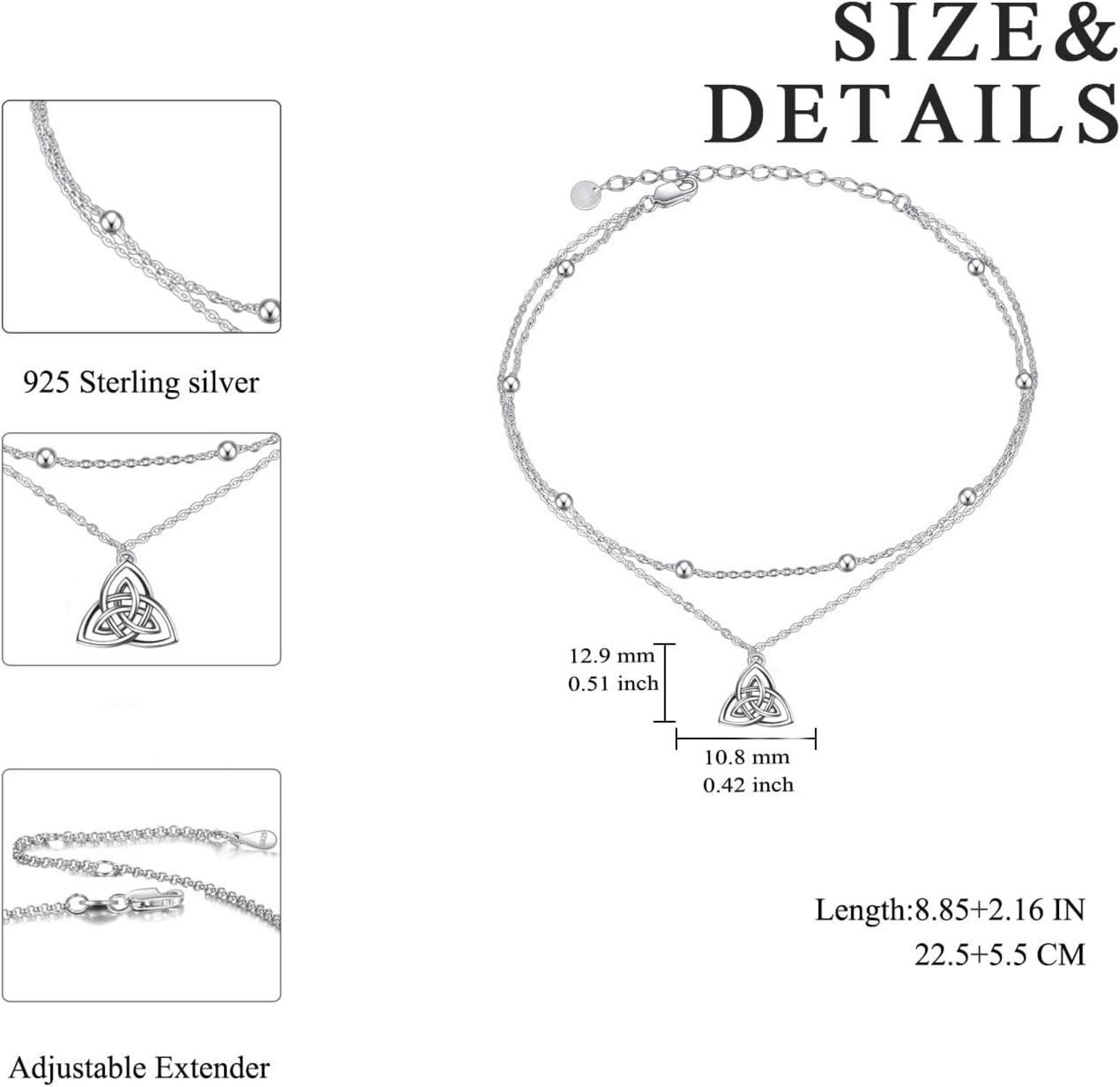 VONALA 925 Sterling Silber Fußkettchen für Frauen Mädchen Fußkettchen Doppelkette Gänseblümchen Auge Schmetterling Sonnenblume Stern