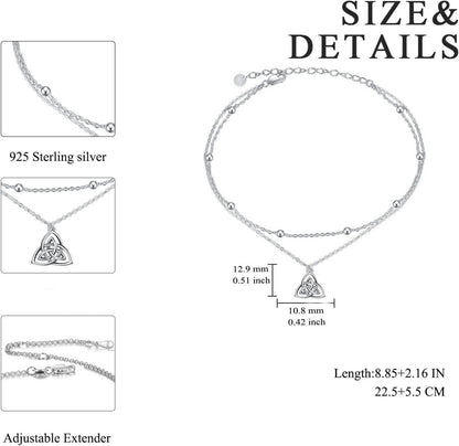 VONALA 925 Sterling Silber Fußkettchen für Frauen Mädchen Fußkettchen Doppelkette Gänseblümchen Auge Schmetterling Sonnenblume Stern