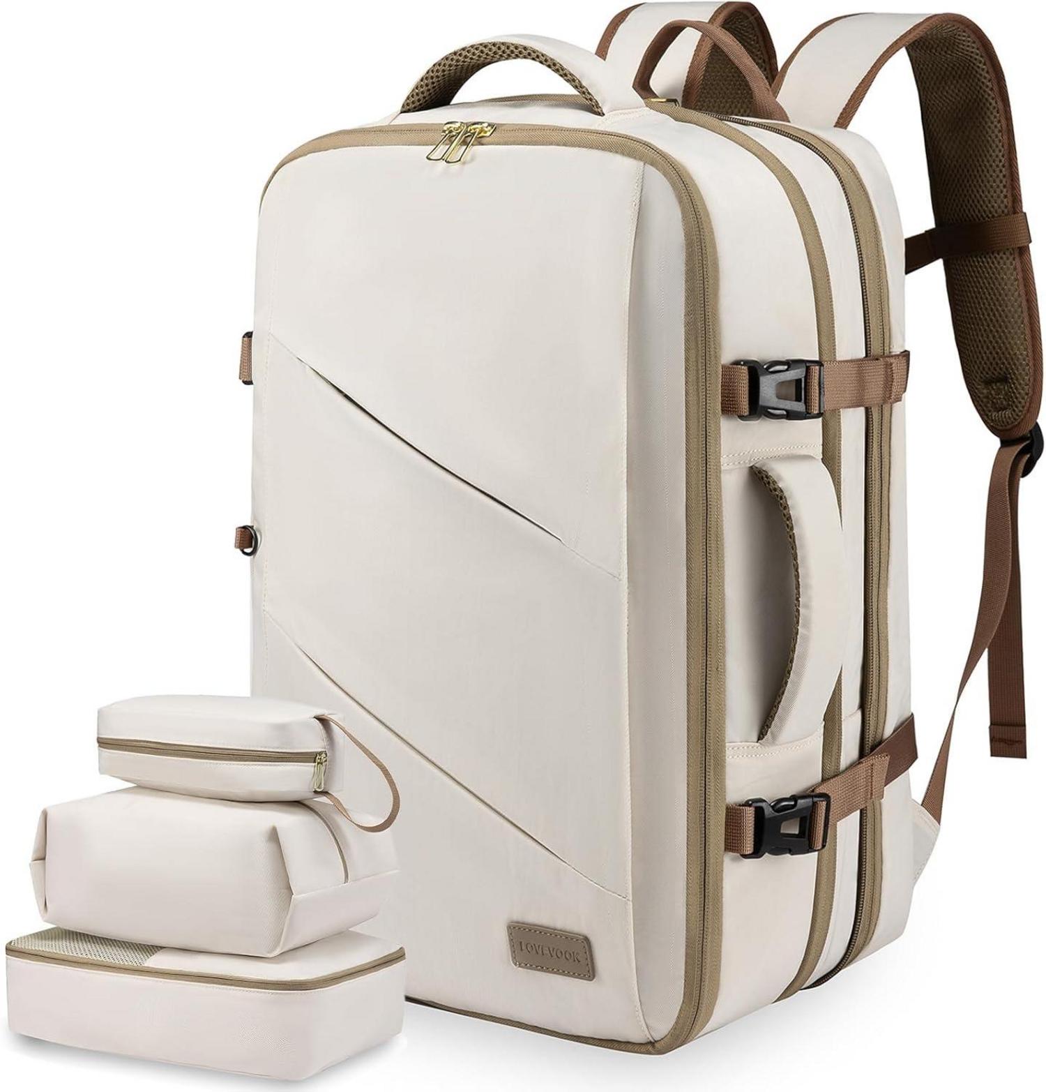 Travel Backpack Handgepäck Rucksack 17 Zoll Business Beige Khaki