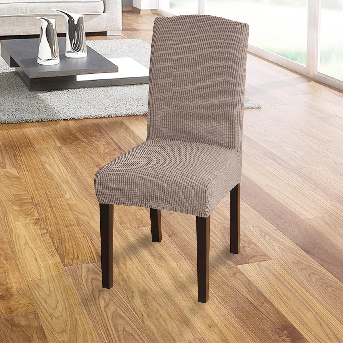 Stuhlhussen Set 4-teilig Jacquard Sand | Esszimmer & Küche