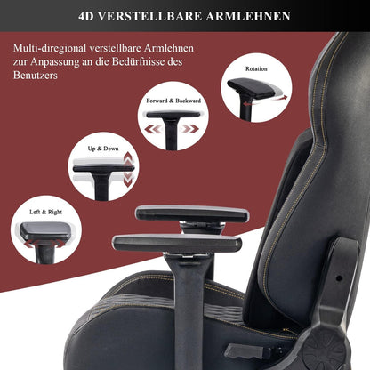 Fantasylab Gaming Stuhl 200KG Belastbarkeit Schwarz/Golden