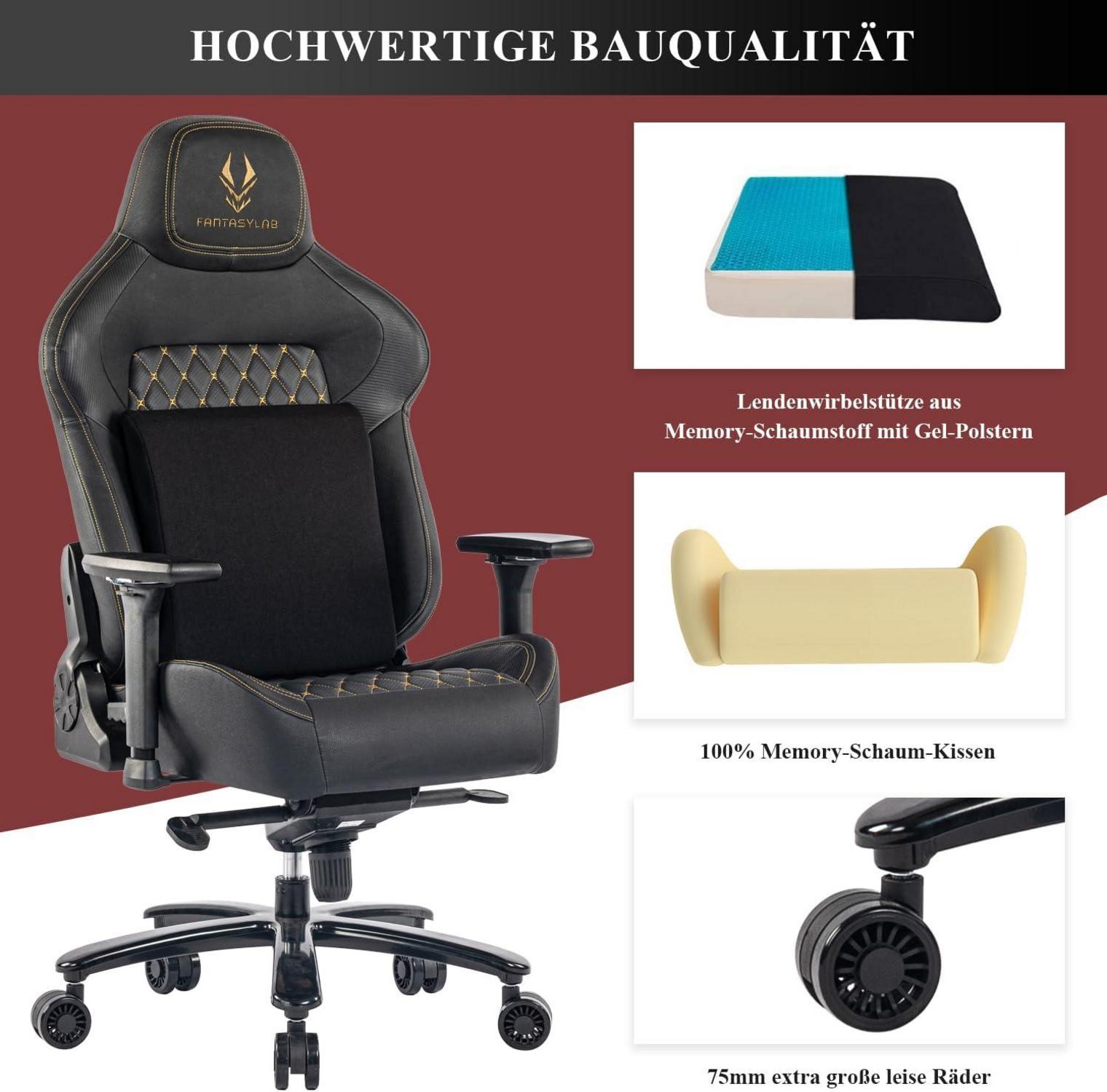 Fantasylab Gaming Stuhl 200KG Belastbarkeit Bürostuhl 4D Gamer mit