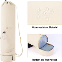 Yogatasche Damen mit Nassfach und Flaschenhalter Beige