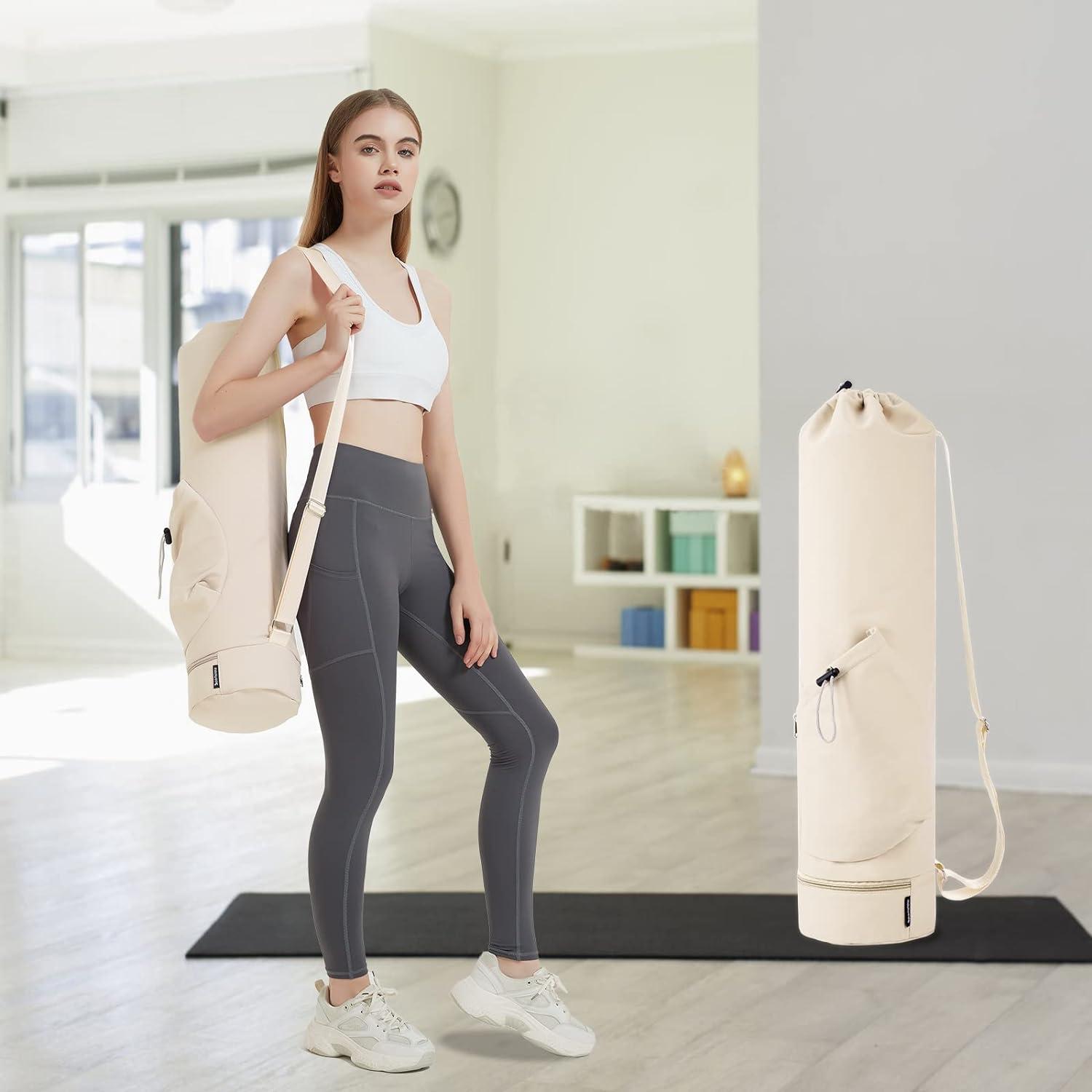 Yogatasche Damen Sporttasche Verstellbarer Schultergurt Nassfach Gym Yoga-Tasche