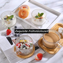 4er Kaffeetassen Set 400ml Vintage Latte Macchiato Gläser