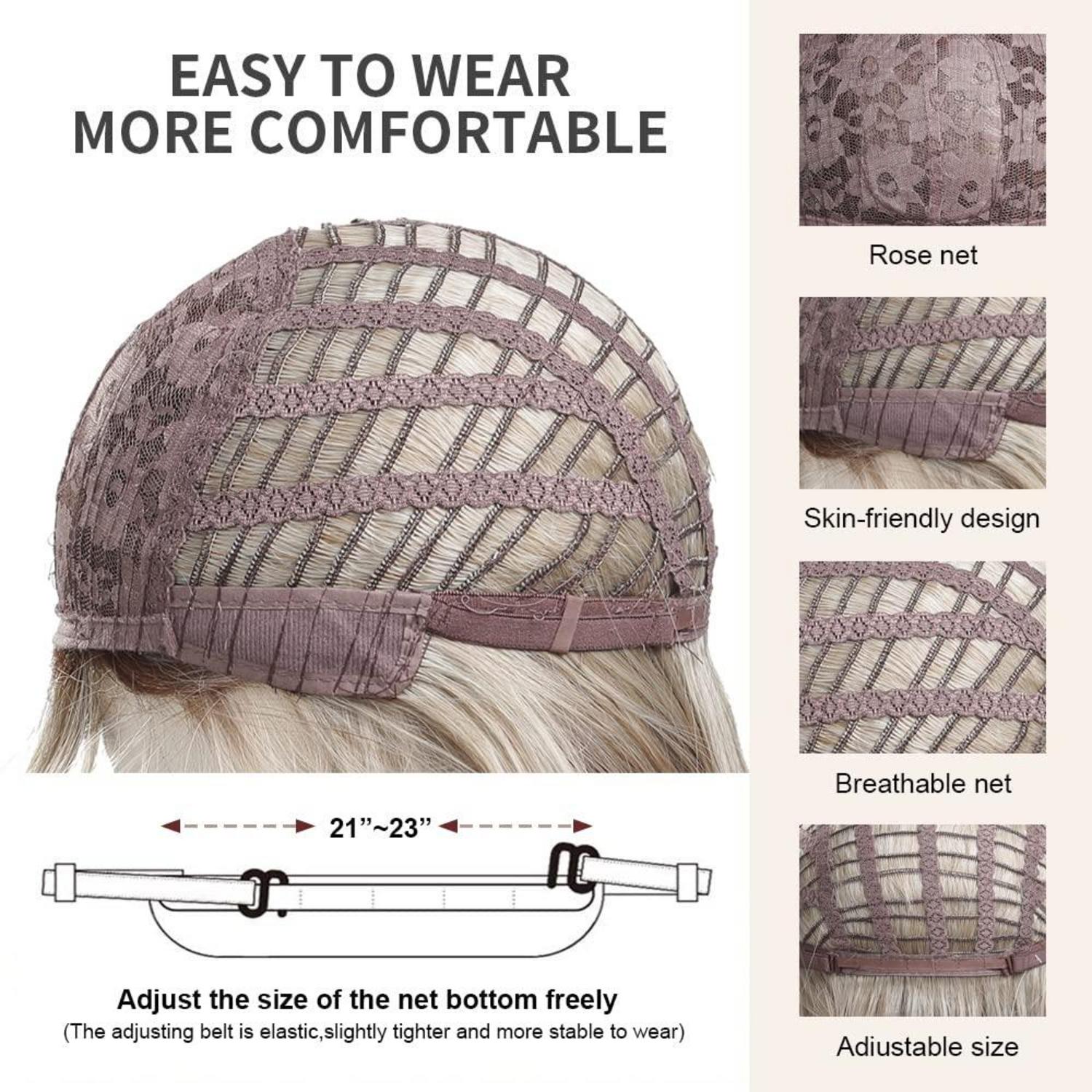 Ombre Blonde Lange Lockige Perücke mit Rosa Lila Highlight 30 Tage Rückgabe Hitzebeständig Synthetisches Haar für Party Cosplay Tragen