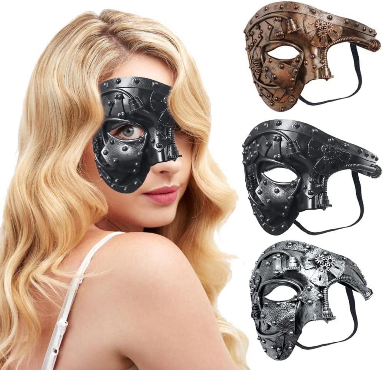 Steampunk Phantom Venezianische Maske Party Mask Schwarz ABS-Kunststoff