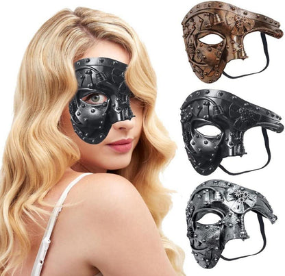 Steampunk Phantom Venezianische Maske Party Mask Schwarz ABS-Kunststoff