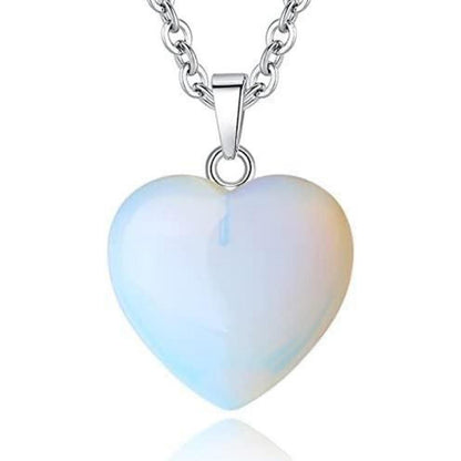 Opal Herz Halskette Damen – Heilkristall Schmuck für Valentinstag