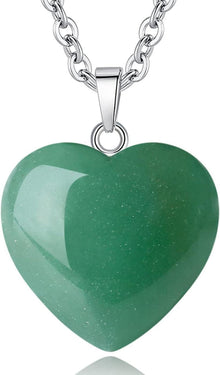 Kristall Herz Anhänger Halskette Aventurin Edelstein Reiki Schmuck