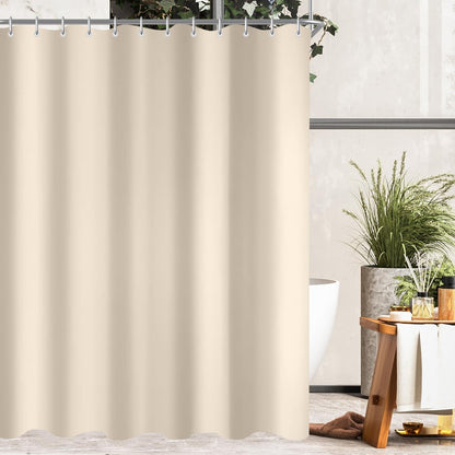 Duschvorhang 150x200cm Beige Wasserabweisend Antischimmel Polyester mit Ringe