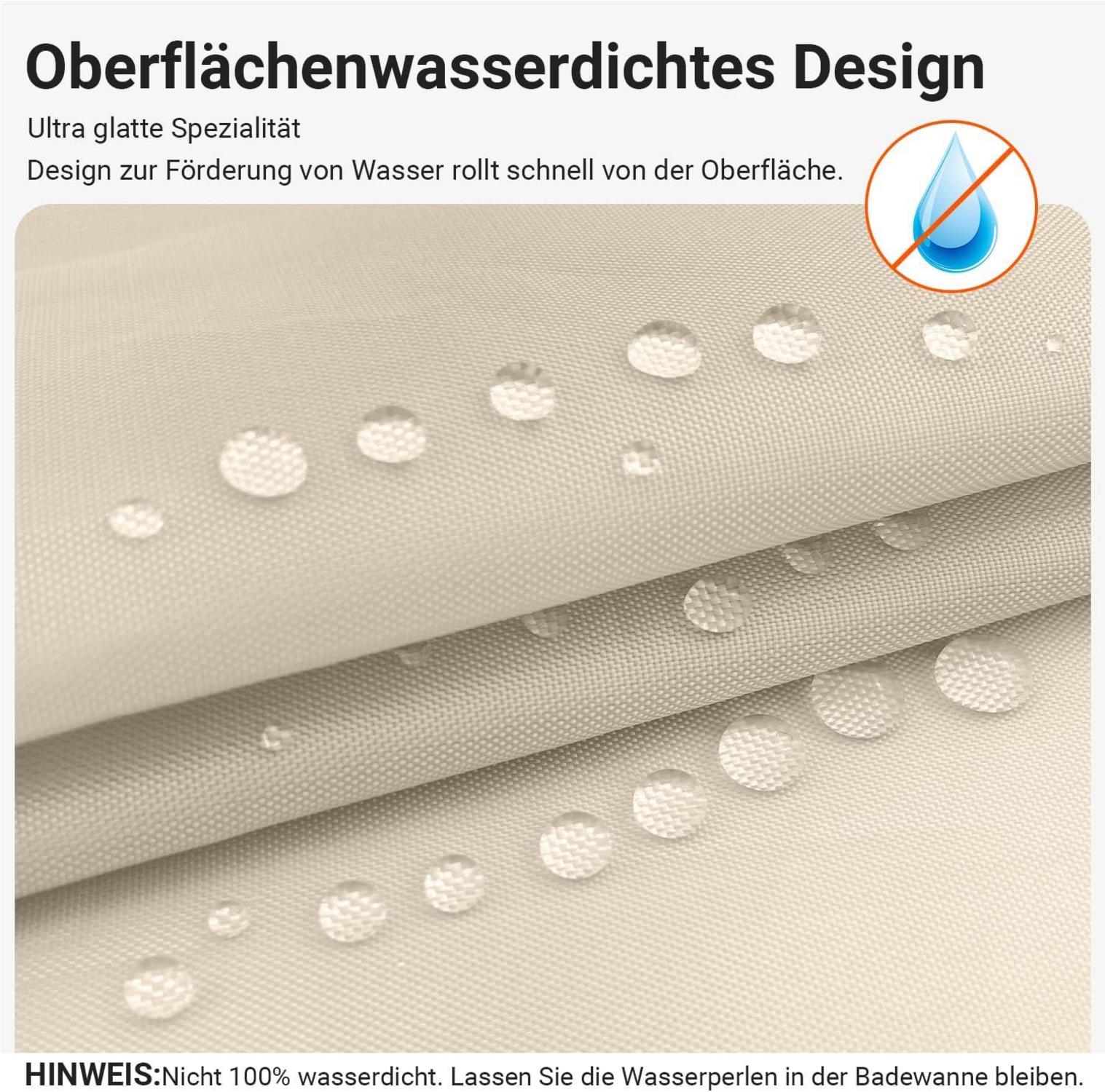 Duschvorhang 120x200cm Beige, Schwerer
