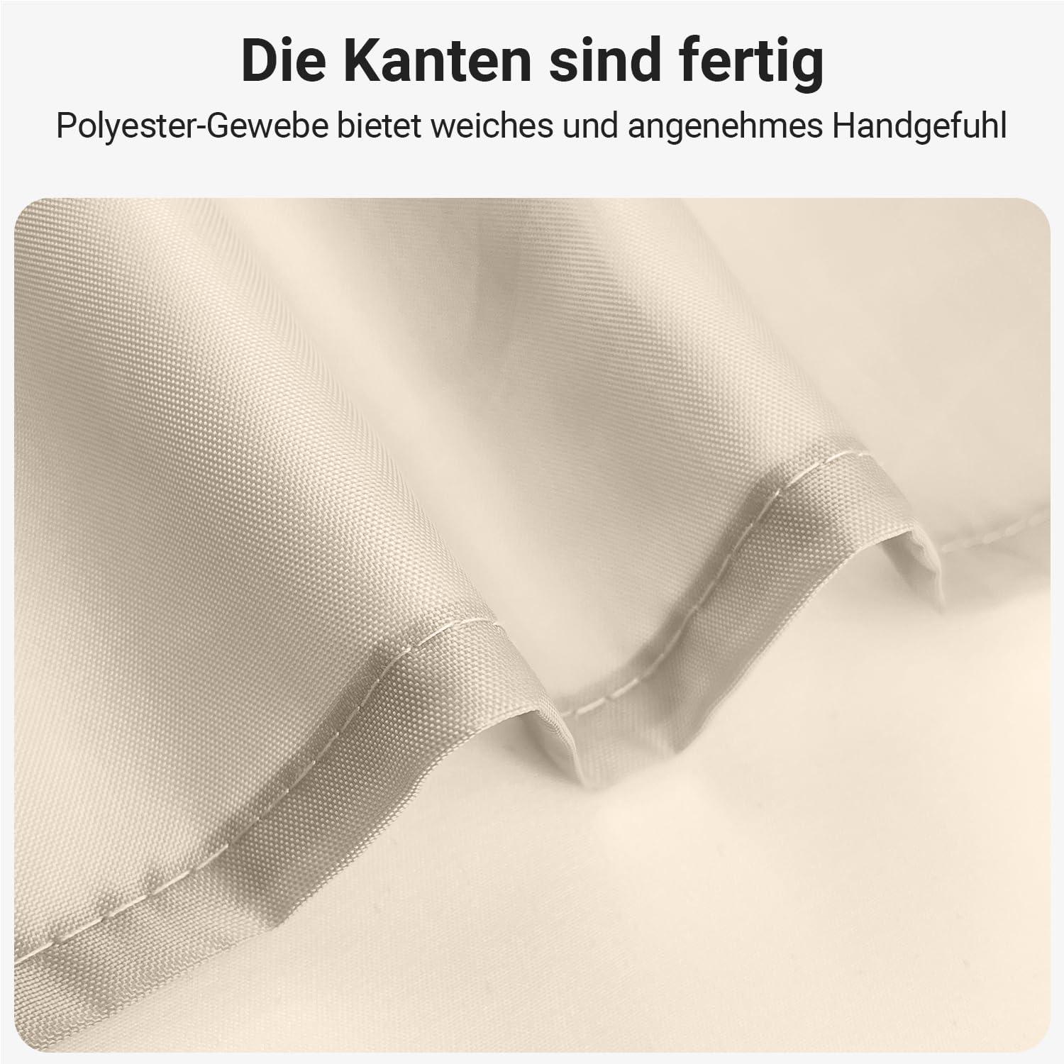 Duschvorhang 120x200cm Beige Wasserdicht Beschwert Saum Textil Stoff Badezimmer