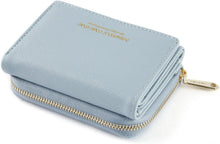 Kleines Portemonnaie Damen Hellblau Veganes Leder Elegant & Praktisch