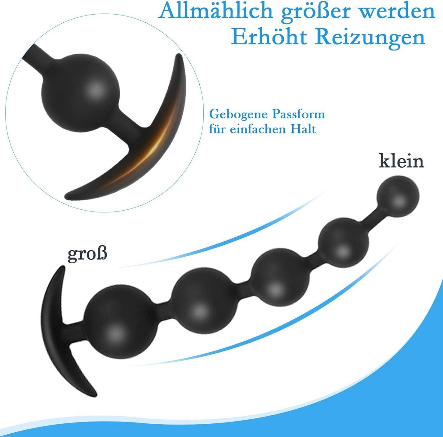 Silikon Analkugeln Buttplug Analplug Analkette Anal beads 5 Kugeln