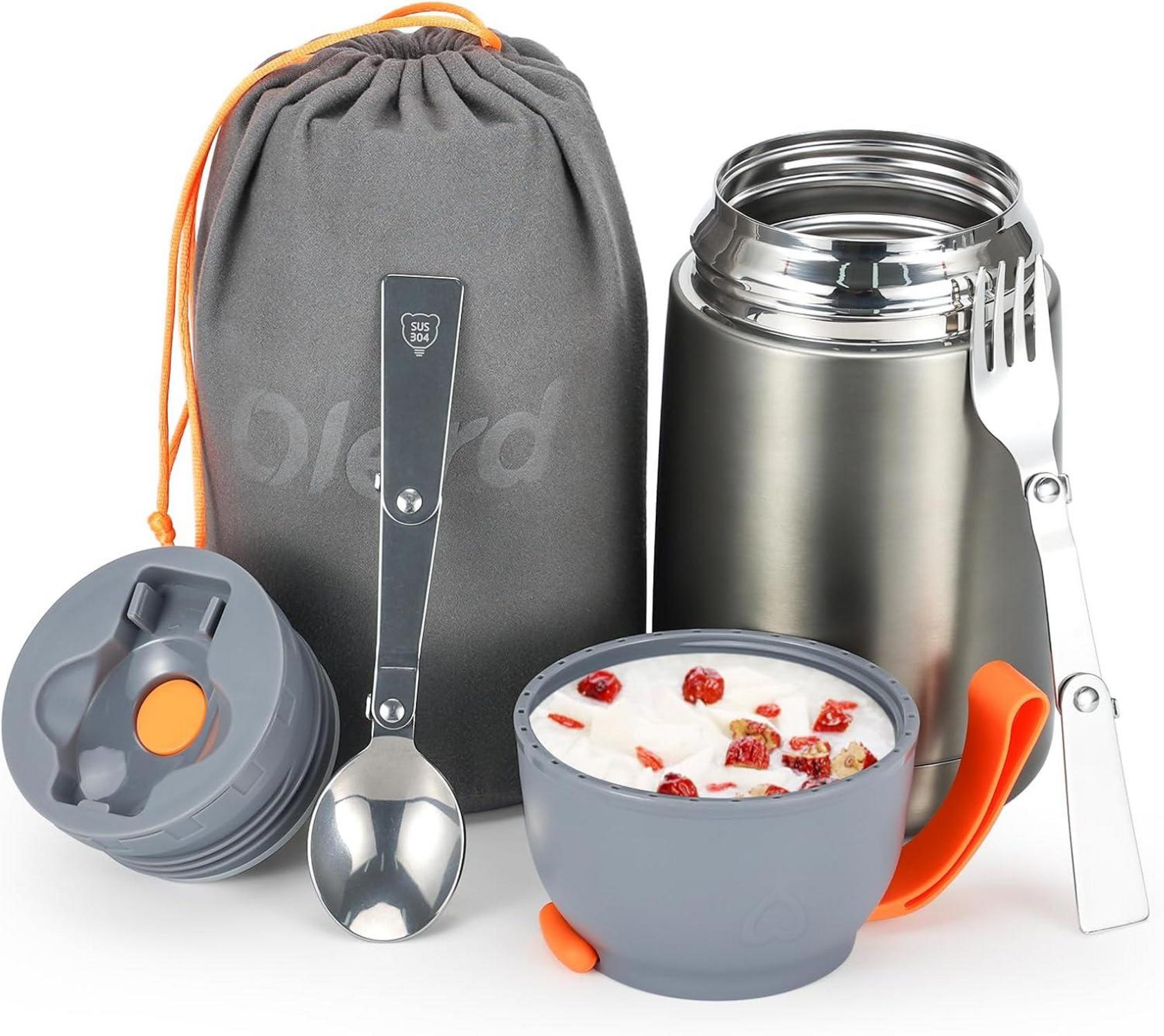 Thermobehälter 630ml Edelstahl Isolierbehälter Löffel Gabel