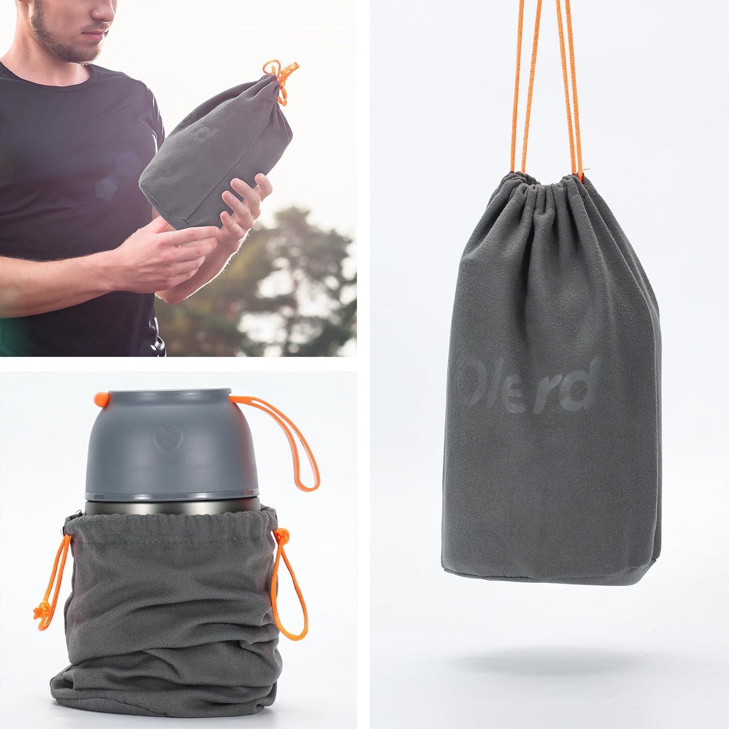Thermobehälter 630ml Isolierbehälter Edelstahl Löffel Gabel Tasche Bürste