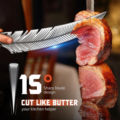 DRAGON RIOT Profi Japanisches Küchenmesser Scharf Outdoor Lederscheide